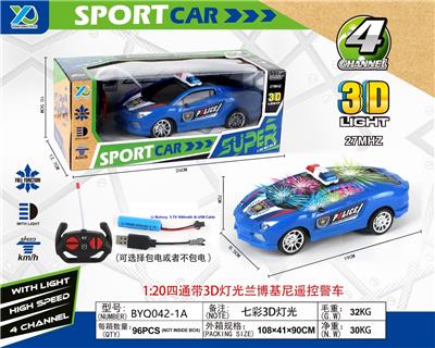 1:20四通带3D灯光兰博基尼遥控警车（包电） - OBL927522