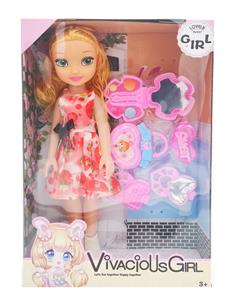 14寸空身带音乐时尚女孩 带化妆盒包包吸塑 - OBL928409