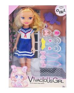 14寸空身带音乐时尚女孩 带梳子+发绳吸塑 - OBL928410