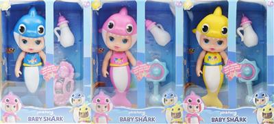 16寸搪胶鲨鱼宝宝带灯光音乐IC(3色混装） - OBL928795