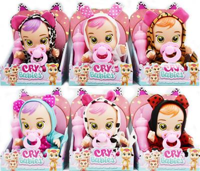 10寸搪胶哭泣娃娃带四声IC+大奶瓶嘴（6款混装） - OBL928798