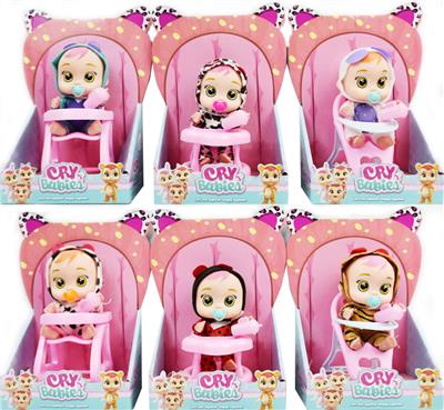 6寸大头四声实身哭泣娃娃带座椅小奶瓶奶嘴（6款混装） - OBL928799