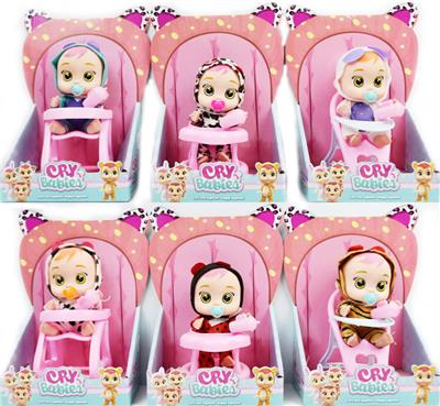 6寸大头空身哭泣娃娃带座椅小奶瓶奶嘴（6款混装） - OBL928800