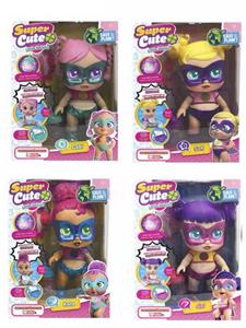 高档16寸搪胶带七彩灯光音乐fangeek super cute超级英雄可爱宝宝带奶瓶带梳子和镜子。DC宝宝带吸水喷水功能 - OBL928980