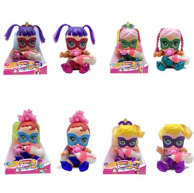 高档14寸搪胶带七彩灯光音乐fangeek super cute超级英雄可爱宝宝、DC宝宝带吸水喷水功能带奶瓶奶嘴 - OBL928981