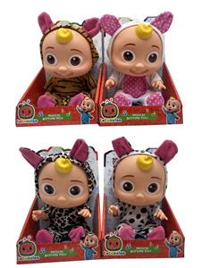 12寸搪胶cocomelon超级宝贝带主题音乐4首不同的主题音乐和圣诞音乐猎豹COCO奶牛COCO、小兔COCO老虎纹COCO混装 - OBL928982