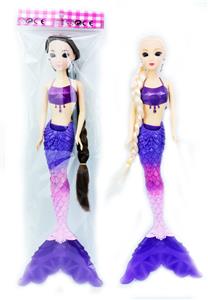 11寸实身长辫3D眼灯光钻石美人鱼公主 仅带灯光功能 包电 - OBL929066
