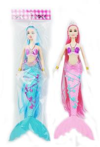 11寸实身长发皇冠美人鱼公主 带灯光和音乐功能 包电 - OBL929068