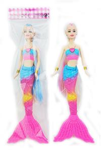 11寸实身长发灯光彩虹美人鱼公主 仅带灯光功能 包电 - OBL929071