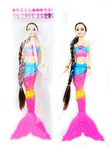11寸实身长辫灯光彩虹美人鱼公主 仅带灯光功能 包电 - OBL929072