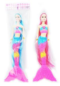 11寸实身长发皇冠灯光彩虹美人鱼公主 仅带灯光功能 包电 - OBL929073