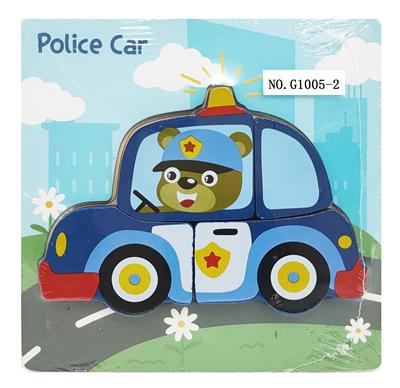 木制立体警车拼图 - OBL934512