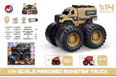 1:14 比例装甲怪物卡车（带灯光音乐） - OBL935515