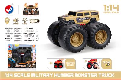 1:14 比例军用悍马怪物卡车（带灯光音乐） - OBL935517