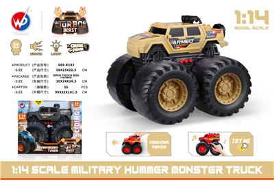 1:14 比例军用悍马怪物卡车（带灯光音乐） - OBL935523