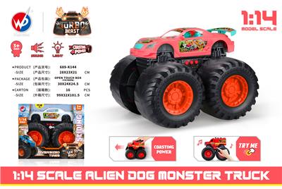 1:14 比例的外星狗怪物卡车（带灯光音乐） - OBL935524