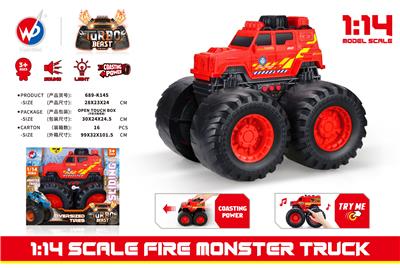 1:14 比例消防怪物卡车（带灯光音乐） - OBL935525