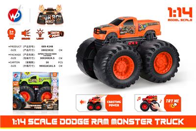 1:14 比例道奇 ram 怪物卡车（带灯光音乐） - OBL935528