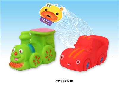 搪胶火车头,汽车(带B响)2款混装 - OBL936871
