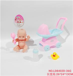 10寸搪胶娃娃配推车套装 - OBL938418
