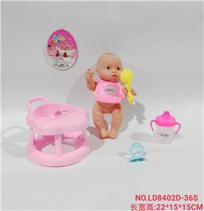10寸搪胶娃娃配学步椅套装 - OBL938422