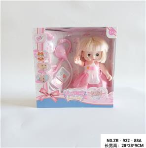 11寸活眼全身搪胶娃娃过家家套装 - OBL938489