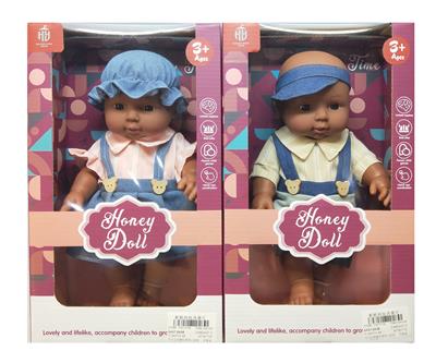 12寸全身搪胶黑种人娃娃站姿包装 - OBL941021