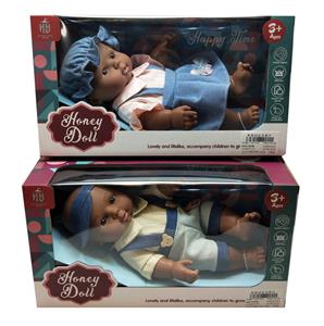 12寸全身搪胶黑种人娃娃卧姿包装 - OBL941022