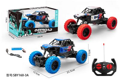 1:18塑料攀爬四通遥控警车带灯光包电 - OBL942564