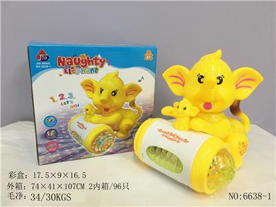 电动大象推鼓 带灯光音乐 - OBL943668