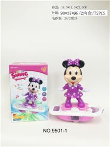 电动摇摆旋转滑板车 站米妮 带灯光音乐 - OBL943671