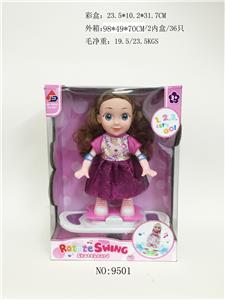 电动摇摆旋转滑板车  站女孩穿裙款 带灯光音乐 - OBL943687