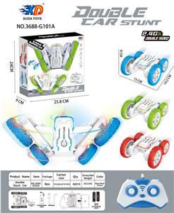2.4G双面翻滚旋转特技车（配3.7V锂电.USB线.遥控器2粒AA不包） - OBL944479