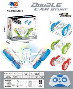 2.4G双面翻滚旋转特技车（配3.7V锂电.USB线.遥控器2粒AA不包） - OBL944480