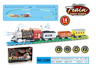 荧光轨道电动冒烟灯光音乐火车 - OBL945375