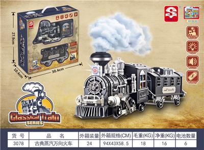 古典蒸汽万向火车（带一车厢） - OBL945387
