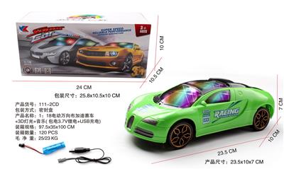 1：18电动万向布加迪赛车+3D灯光音乐 包电3.7V锂电+USB充电 - OBL945783