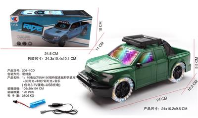 1：16电动万向F150福特猛禽仿真越野车+3D灯光音乐 +七彩四轮灯光    包电3.7V锂电+USB充电 - OBL945789