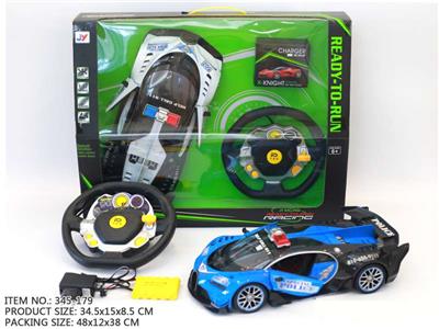 1：12布加特警车仿真方向盘重力感应开手门（包电） - OBL946000