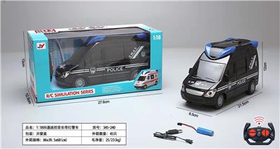 1:18四通遥控音乐带灯光警车(不包电） - OBL946052