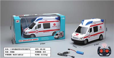 1:18四通遥控音乐带灯光救护车(不包电） - OBL946054