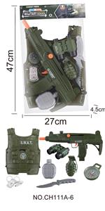 军事套装（小冲锋枪，灯光，声音） - OBL946470