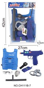 警察套装（小冲锋枪，灯光，声音） - OBL946471