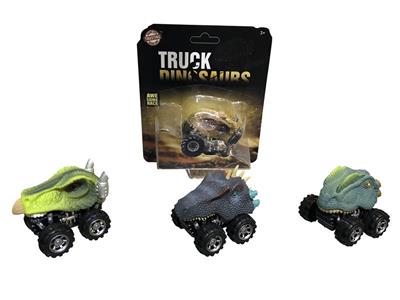 PVC环保回力恐龙车（4款混装） - OBL947327