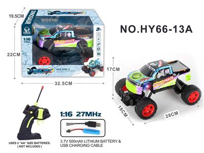 1:16四通涂鸦PVC壳皮卡越野遥控车（包电） - OBL947711