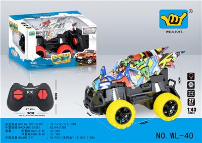 1：43翼龙涂鸦四通灯光遥控车 - OBL947716
