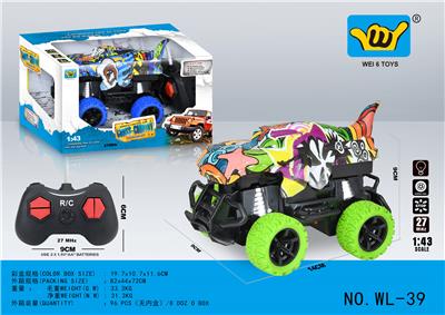 1：43霸王龙涂鸦四通灯光遥控车 - OBL947723