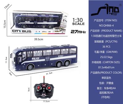 1:30四通灯光遥控特警巴士车 - OBL951596