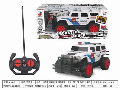 1:18四通仿真遥控车 悍马警车 不带电 - OBL952536