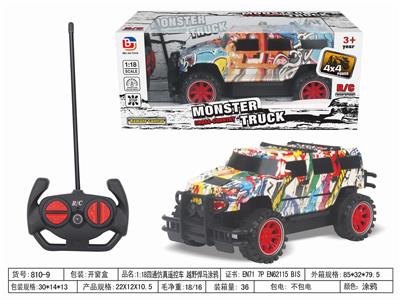 1:18四通仿真遥控车 越野悍马涂鸦  不带电 - OBL952539